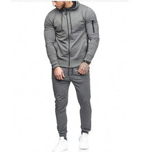 Load image into Gallery viewer, Autumn New Men&#39;s High Street Hoodies Sweatpants Sets Male Solid Color Zipper Hooded Coat Jacket Sportswear Tracksuit Set