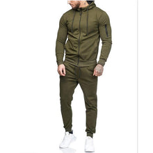 Load image into Gallery viewer, Autumn New Men&#39;s High Street Hoodies Sweatpants Sets Male Solid Color Zipper Hooded Coat Jacket Sportswear Tracksuit Set