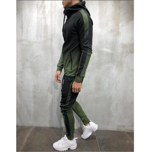 Zipper Tracksuit Men Set Sporting 2 Pieces Sweatsuit Men Clothes Printed Hooded Hoodies Jacket Pants Track Suits Male