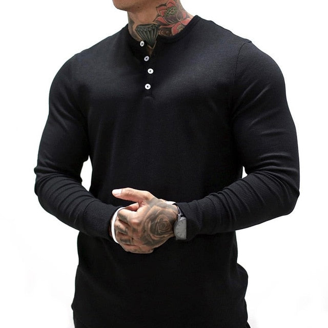 High quality Men New Bodybuilding Long sleeve t shirt Man Casual Fashion Slim T-Shirt Male Gyms Fitness Workout  Jogger Clothing