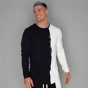 Autumn New Men's Fashion Sportswear Men T-Shirt Men's Long Sleeve Fitness T-Shirt Men's Casual Jogger Gyms Workout T-Shirt