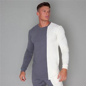 Autumn New Men's Fashion Sportswear Men T-Shirt Men's Long Sleeve Fitness T-Shirt Men's Casual Jogger Gyms Workout T-Shirt