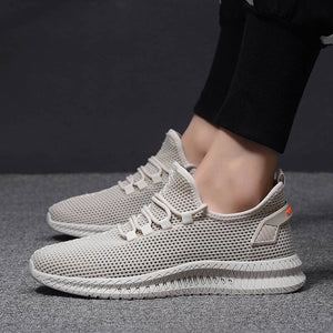 CYSINCOS Summer Black Men Vulcanize Shoes Breathable Casual Sports Male Sneakers Mesh Trainers Lace-up Flats Shoes Plus 39-44