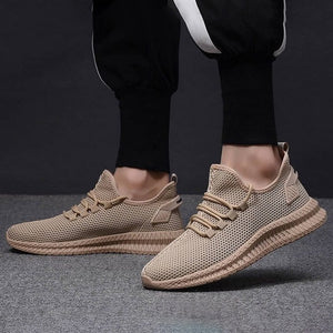 CYSINCOS Summer Black Men Vulcanize Shoes Breathable Casual Sports Male Sneakers Mesh Trainers Lace-up Flats Shoes Plus 39-44