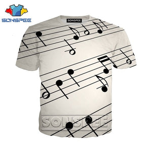 Anime 3d print funny t shirt Men Women Music Notes fashion t-shirt game sexy kids Harajuku top tee Funny shirts homme tshirt A36