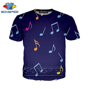 Anime 3d print funny t shirt Men Women Music Notes fashion t-shirt game sexy kids Harajuku top tee Funny shirts homme tshirt A36