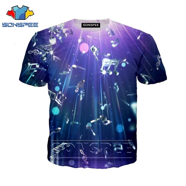 Anime 3d print funny t shirt Men Women Music Notes fashion t-shirt game sexy kids Harajuku top tee Funny shirts homme tshirt A36