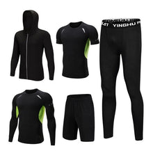 Load image into Gallery viewer, Compression Men&#39;s Sport Suits 5pcs/set Quick Dry Running sets Clothes Sports Joggers Training Gym Fitness Tracksuits Sport Wear