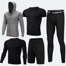 Load image into Gallery viewer, Compression Men&#39;s Sport Suits 5pcs/set Quick Dry Running sets Clothes Sports Joggers Training Gym Fitness Tracksuits Sport Wear