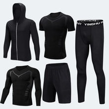 Load image into Gallery viewer, Compression Men&#39;s Sport Suits 5pcs/set Quick Dry Running sets Clothes Sports Joggers Training Gym Fitness Tracksuits Sport Wear