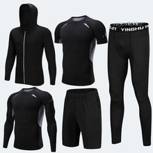 Load image into Gallery viewer, Compression Men&#39;s Sport Suits 5pcs/set Quick Dry Running sets Clothes Sports Joggers Training Gym Fitness Tracksuits Sport Wear