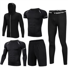 Load image into Gallery viewer, Compression Men&#39;s Sport Suits 5pcs/set Quick Dry Running sets Clothes Sports Joggers Training Gym Fitness Tracksuits Sport Wear