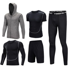 Load image into Gallery viewer, Compression Men&#39;s Sport Suits 5pcs/set Quick Dry Running sets Clothes Sports Joggers Training Gym Fitness Tracksuits Sport Wear