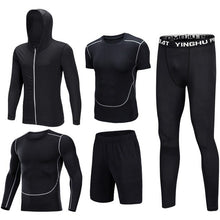 Load image into Gallery viewer, Compression Men&#39;s Sport Suits 5pcs/set Quick Dry Running sets Clothes Sports Joggers Training Gym Fitness Tracksuits Sport Wear