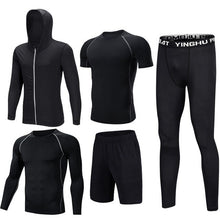 Load image into Gallery viewer, Compression Men&#39;s Sport Suits 5pcs/set Quick Dry Running sets Clothes Sports Joggers Training Gym Fitness Tracksuits Sport Wear