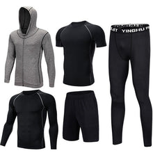 Load image into Gallery viewer, Compression Men&#39;s Sport Suits 5pcs/set Quick Dry Running sets Clothes Sports Joggers Training Gym Fitness Tracksuits Sport Wear