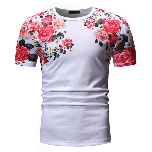 Men's Short Sleeve T-Shirt Summer New Fashion 3D Printed Casual O-Neck Floral Tees Of Various Colors And Styles