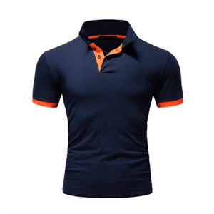 Summer short Sleeve Polo Shirt men Turn-over Collar fashion casual Slim Breathable Solid Color Business polo shirt  2019