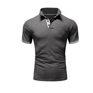 Summer short Sleeve Polo Shirt men Turn-over Collar fashion casual Slim Breathable Solid Color Business polo shirt  2019