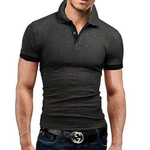 Summer short Sleeve Polo Shirt men Turn-over Collar fashion casual Slim Breathable Solid Color Business polo shirt  2019