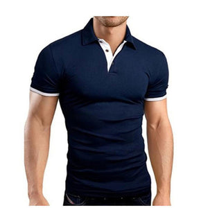 Summer short Sleeve Polo Shirt men Turn-over Collar fashion casual Slim Breathable Solid Color Business polo shirt  2019