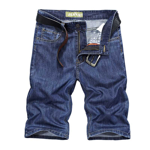 Summer New Denim Shorts Men Casual Jean Short Cotton Thin Beachboard Short Straight Stretched Mens Clothing Plus Size 30-42