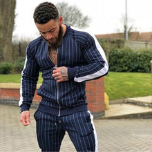 Load image into Gallery viewer, 2019 Men&#39;s sportswear suit sweatshirt tracksuit muscle Fitness casual active Zipper outwear training clothes men sets