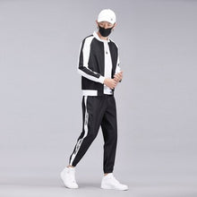 Load image into Gallery viewer, 2019 Men&#39;s sportswear suit sweatshirt tracksuit muscle Fitness casual active Zipper outwear training clothes men sets