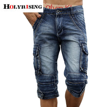 Load image into Gallery viewer, men cargo shorts bermuda homme male fashion shorts Washed denim short men jeans shorts homme