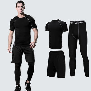 Men's Compression Sportswear Suits Gym Tights Training Clothes Workout Jogging Sports Set Running Tracksuit Dry Fit Plus Size