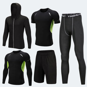 Men's Compression Sportswear Suits Gym Tights Training Clothes Workout Jogging Sports Set Running Tracksuit Dry Fit Plus Size