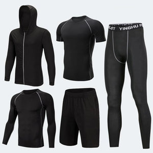 Men's Compression Sportswear Suits Gym Tights Training Clothes Workout Jogging Sports Set Running Tracksuit Dry Fit Plus Size