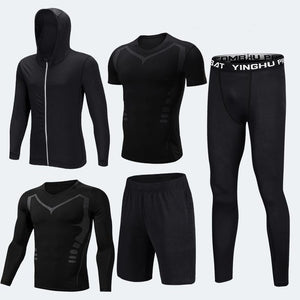 Men's Compression Sportswear Suits Gym Tights Training Clothes Workout Jogging Sports Set Running Tracksuit Dry Fit Plus Size