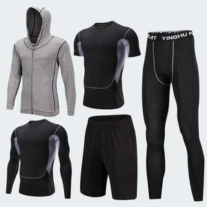 Men's Compression Sportswear Suits Gym Tights Training Clothes Workout Jogging Sports Set Running Tracksuit Dry Fit Plus Size