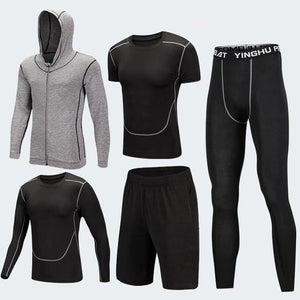 Men's Compression Sportswear Suits Gym Tights Training Clothes Workout Jogging Sports Set Running Tracksuit Dry Fit Plus Size