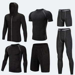 Men's Compression Sportswear Suits Gym Tights Training Clothes Workout Jogging Sports Set Running Tracksuit Dry Fit Plus Size