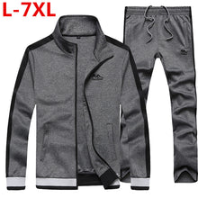 Load image into Gallery viewer, 2018 Plus Size7XL 6XL 5XL new Fashion Spring Autumn Men Sporting Suit Jacket+Pant  Sweatsuit 2 Piece Set Tracksuit  Men Clothing