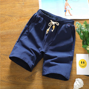 BINHIIRO Men Shorts Solid Drawstring Fashion Linen Cotton Shorts For Men Mid Straight Knee Length Large Size 5XL Men Shorts