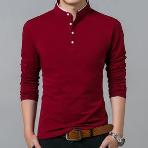 High Quality Men Polo Shirt Mens Long Sleeve Solid Polo Shirts Camisa Polos Masculina Popular Casual cotton Plus size S-3XL Tops