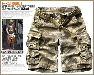 2019 Summer Men army green Camouflage Shorts Casual Camo Knee-length Mens Cargo Short trousers bermudas hombre shorts with Belt