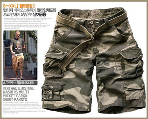 2019 Summer Men army green Camouflage Shorts Casual Camo Knee-length Mens Cargo Short trousers bermudas hombre shorts with Belt