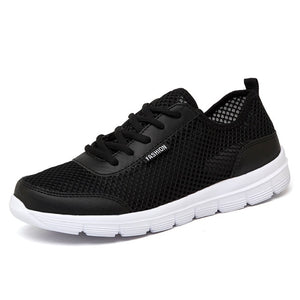 Sneakers Men 2019 Air Mesh Breathable Lace Up Solid Men Trainers Shoes Hot Sale Outdoor Walking Casual Shoes for Men