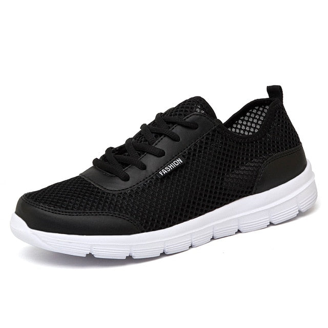 Sneakers Men 2019 Air Mesh Breathable Lace Up Solid Men Trainers Shoes Hot Sale Outdoor Walking Casual Shoes for Men