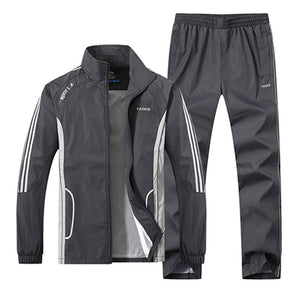 New Men's Set Spring Autumn Men Sportswear 2 Piece Set Sporting Suit Jacket+Pant Sweatsuit Male Clothing Tracksuit Size L-5XL