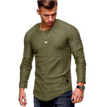 Load image into Gallery viewer, Men personality trend casual men&#39;s T-shirt black white T-shirt 2019 spring new fashion O-neck slim long-sleeved T-shirt top 3XL