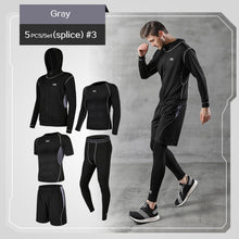 Load image into Gallery viewer, REXCHI 5 Pcs/Set Men&#39;s Tracksuit Gym Fitness Compression Sports Suit Clothes Running Jogging Sport Wear Exercise Workout Tights