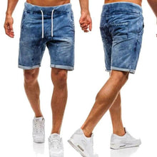 Load image into Gallery viewer, 2019 Men&#39;s CottonThin Denim Ruched Short Pants New Fashion Summer Male Casual Low Waist Short Jeans Shorts Stretch Pant