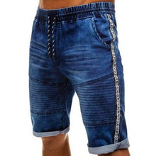 Load image into Gallery viewer, 2019 Men&#39;s CottonThin Denim Ruched Short Pants New Fashion Summer Male Casual Low Waist Short Jeans Shorts Stretch Pant