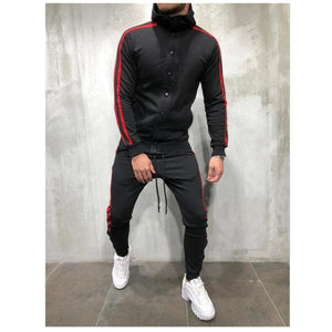 Sweat Suits Clothing Casual Summer Tracksuits Stand Collars Streetwar Tops Mens Button Sport suit 2 piece Men's suit