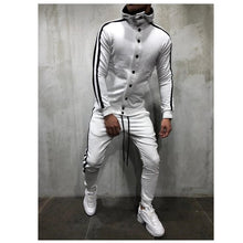 Load image into Gallery viewer, Sweat Suits Clothing Casual Summer Tracksuits Stand Collars Streetwar Tops Mens Button Sport suit 2 piece Men&#39;s suit